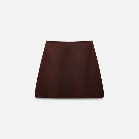 ZARA Khaite Inspired Brown 2-Piece Cardigan Sweater & Skirt Outfit Set - Picture 11 of 16